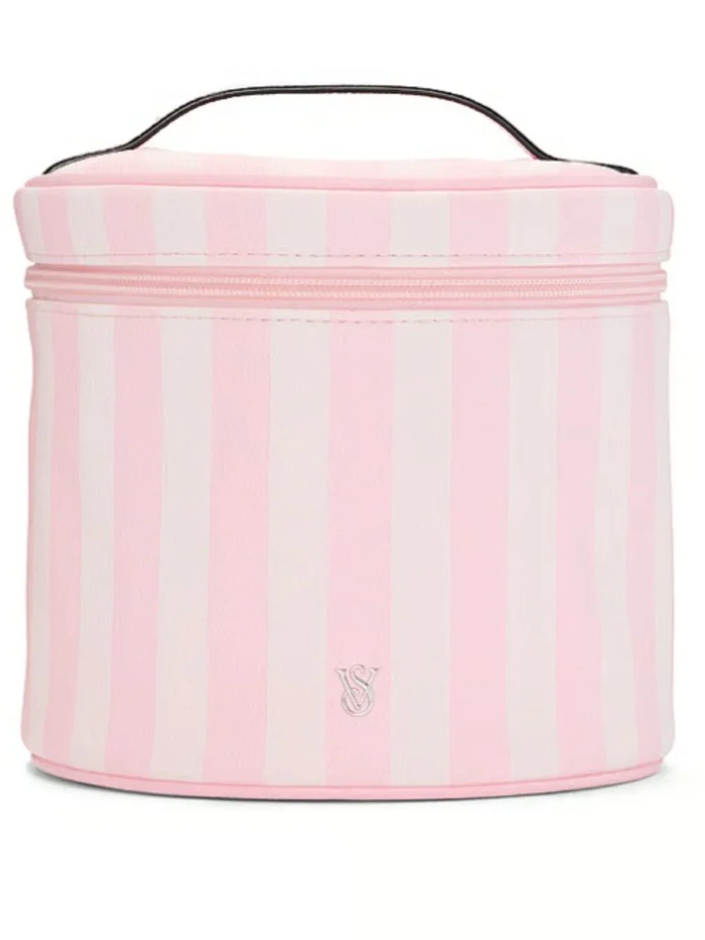 🎀 Victoria's Secret Makeup Heritage Striped Pink Travel Cosmetic Cases NWT